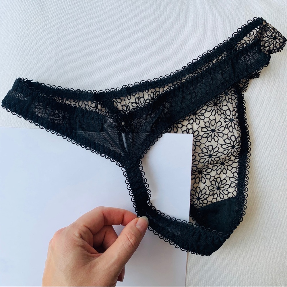 ACOUSMA Paris Brazilian French Lux Lingerie Scallop Lace Nylon Thongs 🇫🇷